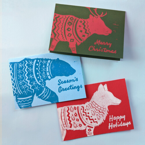 Linocut Christmas Cards
